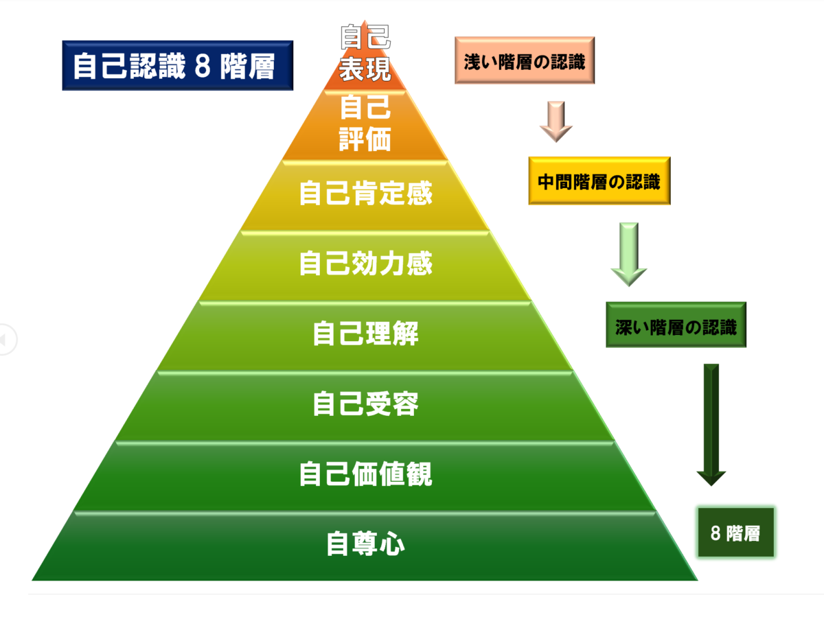 自己肯定感や自己効力感、自尊心など認識8階層で高低値の診断と対策